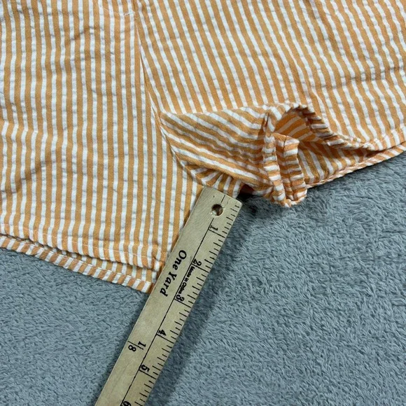 Daily Drills Shorts Womens XS/S Seersucker Resort Orange White Beach - Picture 6 of 12